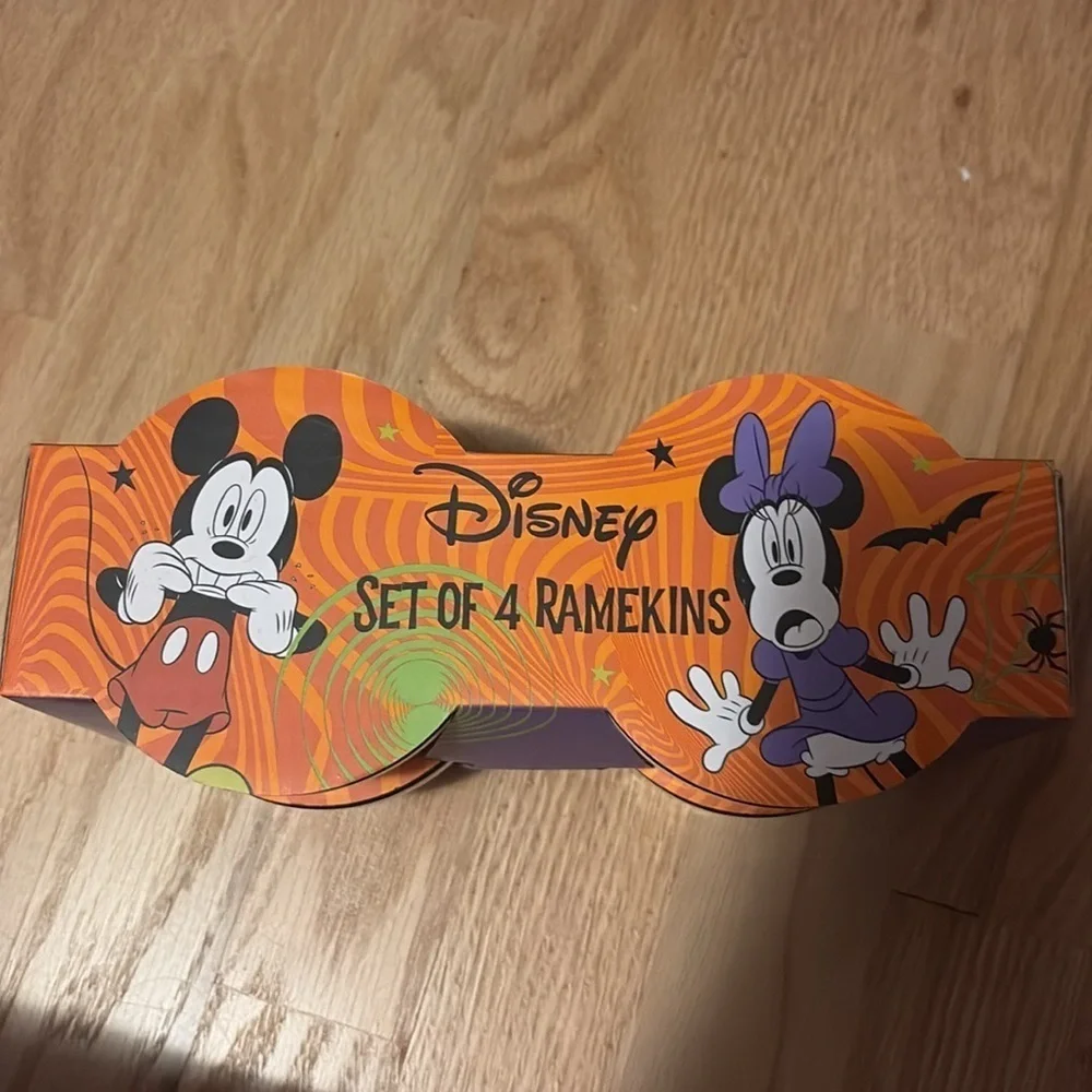 Disney Halloween Mickey Mouse Ramekin Set 4 NEW Baking Oven Microwave Safe